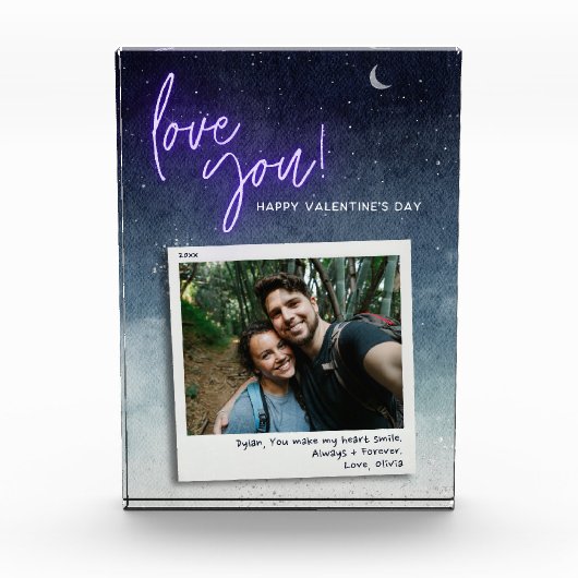 Modern Valentijns's Love You Custom Fotoblokken (Voorkant)