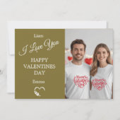 Modern Valentine’s Day Photo Card – Olive Bedankkaart (Voorkant)