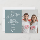 Modern Valentine’s Day Photo Card – Slate Gray Bedankkaart (Voorkant)