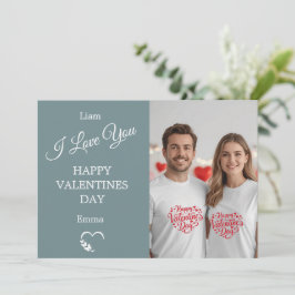 Modern Valentine’s Day Photo Card – Slate Gray Bedankkaart
