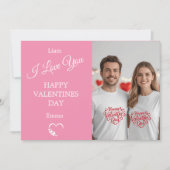 Modern Valentine’s Day Photo Card – Soft Coral Bedankkaart (Voorkant)