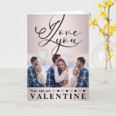 Modern Valentine’s Day Photo Collage Kaart (Gele Bloem)