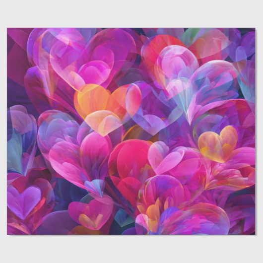 Modern Valentine Wrapping Paper– Abstract Colorful Cadeaupapier (Vlak)