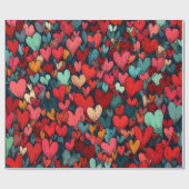 Modern Valentine Wrapping Paper– Abstract Colorful Cadeaupapier (Vlak)