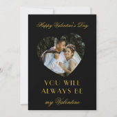 Modern Valentines Day Black Note Card for Couples Notitiekaartje (Voorkant)