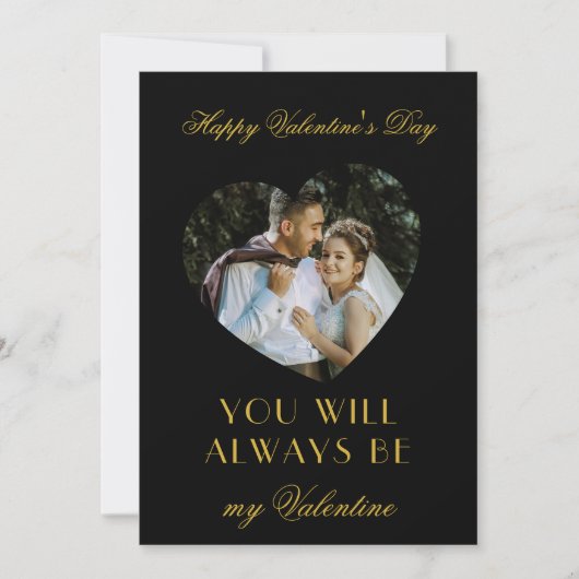 Modern Valentines Day Black Note Card for Couples Notitiekaartje (Voorkant)