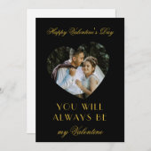 Modern Valentines Day Black Note Card for Couples Notitiekaartje (Voorkant / Achterkant)