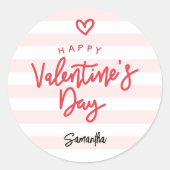 Modern Valentine's Day Favor Ronde Sticker (Voorkant)