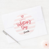 Modern Valentine's Day Favor Ronde Sticker (Envelop)