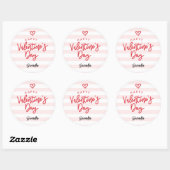 Modern Valentine's Day Favor Ronde Sticker (Vel)