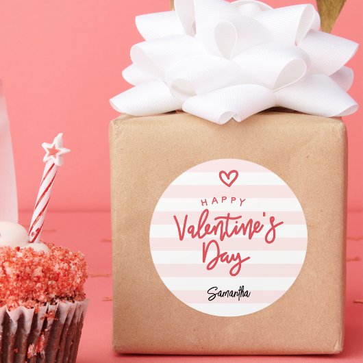 Modern Valentine's Day Favor Ronde Sticker
