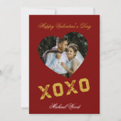Modern Valentines Day XOXO Love Note Card for Coup Notitiekaartje (Voorkant)