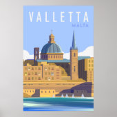 Modern Valletta malta Travel Poster (Voorkant)