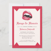 Modern Vampire Fang Halloween Gothic Bridal Shower Kaart (Voorkant)