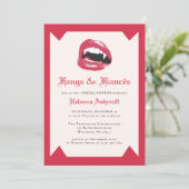 Modern Vampire Fang Halloween Gothic Bridal Shower Kaart (Staand voorkant)