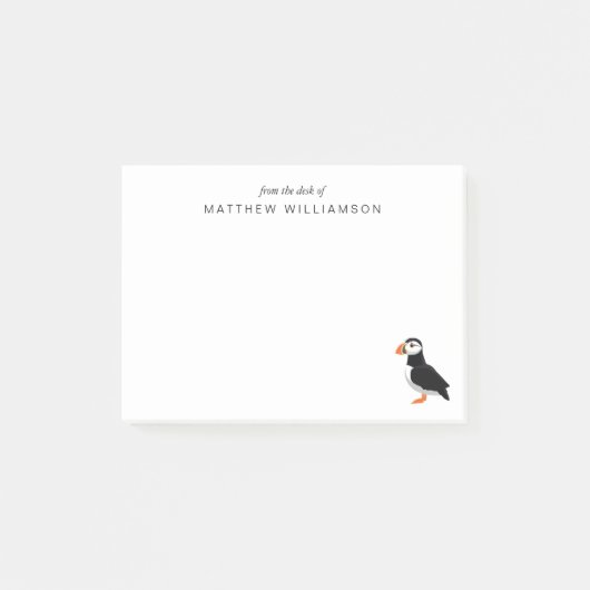 Modern van de bureau van Puffin Bird Post-it® Notes (Voorkant)