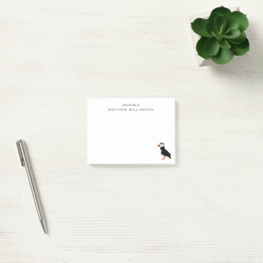 Modern van de bureau van Puffin Bird Post-it® Notes (Kantoor)