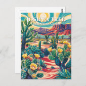 Modern Van Gogh Joshua Tree Cholla Cactus Garden Briefkaart (Voorkant / Achterkant)