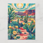Modern Van Gogh Joshua Tree Cholla Cactus Garden Briefkaart (Voorkant)