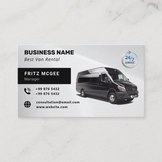 Modern Van Rental | Zilver Visitekaartje (Voorkant)