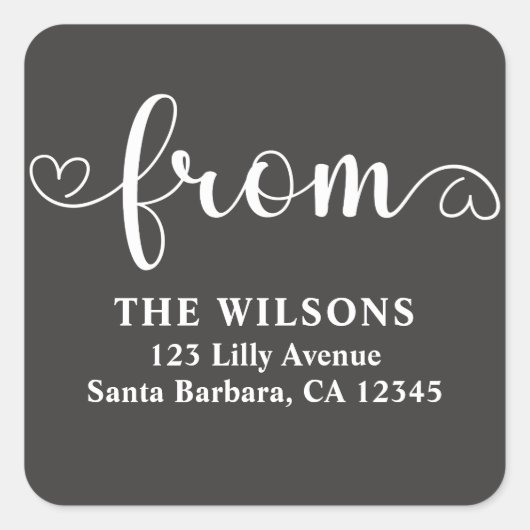 Modern van Terugkeeradres Vierkante Sticker (Voorkant)