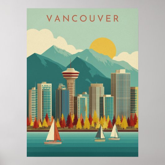 Modern Vancouver reizen Poster (Voorkant)