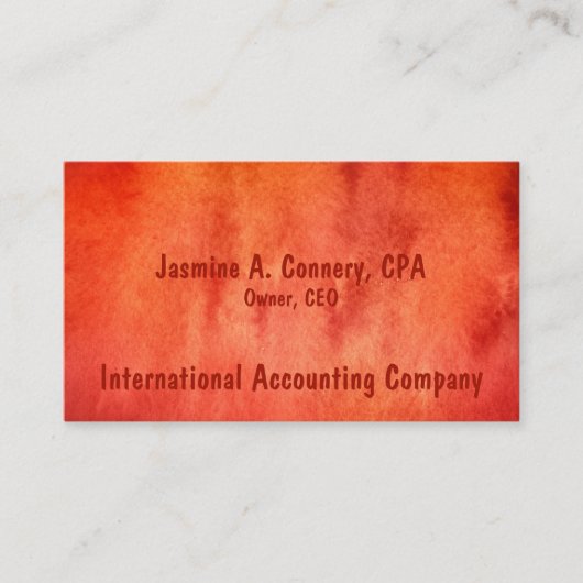 Modern variegatief rood Oranje Visitekaartje (Voorkant)