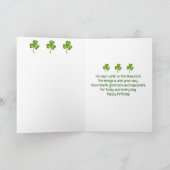 Modern Vase of Shamrocks|Clovers Happy Birthday Kaart (Binnen)