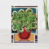 Modern Vase of Shamrocks|Clovers St. Patrick's Day Kaart (Achterkant)