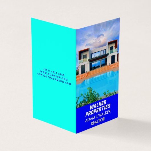 Modern vastgoed (makelaars) Verkopen QR Gevouwen Visitekaartje (Buitenkant)