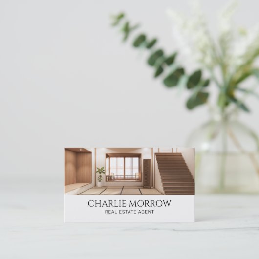 Modern vastgoed visitekaartje (Staand voorkant)