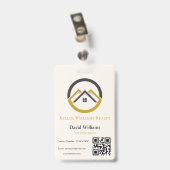 Modern vastgoed wit en goud aangepast logo badge (Achterkant met clip)