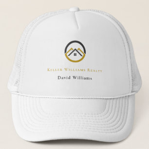 Modern vastgoed wit en goud aangepast logo  trucker pet