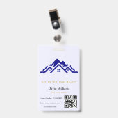 Modern vastgoed wit en gouden aangepast logo badge (Voorzijde met clip)