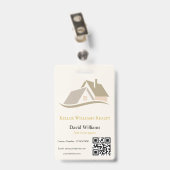 Modern vastgoed wit en gouden aangepast logo badge (Achterkant met clip)