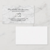 modern vastgoed | Witte marmeren achtergrond Visitekaartje (Voorkant / Achterkant)