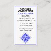 Modern vastgoedbedrijf (merk QR-code) makelaar Visitekaartje (Achterkant)