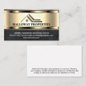 Modern Vastgoedlogo | Goud Metaal  Visitekaartje (Voorkant / Achterkant)