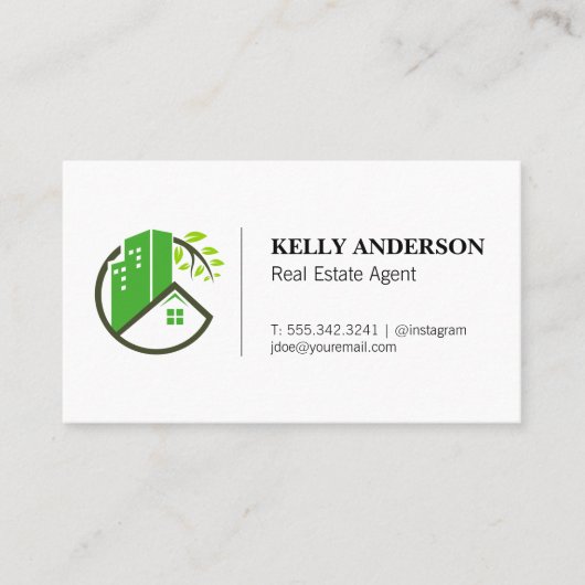 Modern Vastgoedpictogram Visitekaartje (Voorkant)
