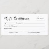 Modern veelzijdig cadeaucertificaat (Achterkant)