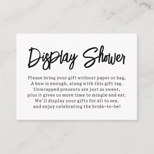 Modern, veelzijdig display Douche Bruidsgeschenk C Informatiekaartje (Voorkant)