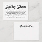 Modern, veelzijdig display Douche Bruidsgeschenkka Informatiekaartje (Voorkant / Achterkant)