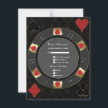 Modern Vegas Casino Gold Poker Chip Wedding RSVP Kaartje<br><div class="desc">Glamoureuze Las Vegas Casino thema trouwkaart. Het beschikt over een uniek ontwerp van de pokerchip versierd met faux goud,  rode harten met een faux gouden slag,  chique speelkaartenpak,  voor een luxe touch. Gebruik de tool Personaliseren om uw gegevens toe te voegen. Meer ideeën in mijn Poker Casino Collectie.</div>
