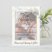 Modern Vellum Overlay Wedding Invitation Kaart (Staand voorkant)