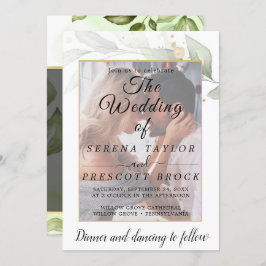 Modern Vellum Overlay Wedding Invitation Kaart