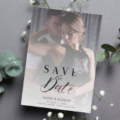 Modern Vellum Transparency Wedding Photo Script Magnetische Uitnodiging