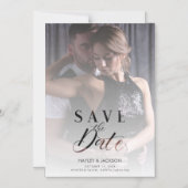 Modern Vellum Transparency Wedding Photo Script Magnetische Uitnodiging (Voorkant)