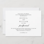 Modern Verander de Datum Uitgestelde FOTO bruiloft Kaart (Achterkant)