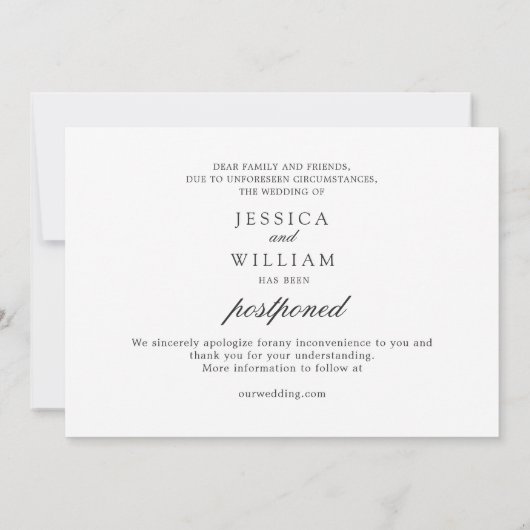 Modern Verander de Datum Uitgestelde FOTO bruiloft Kaart (Achterkant)