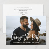 Modern Verander de Datum Uitgestelde FOTO bruiloft Kaart (Voorkant / Achterkant)